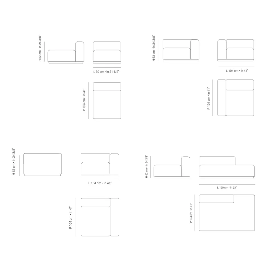 Modulär trädgårdssoffa i marin plywood Tillverkad i Italien - Bahias Viadurini