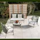 Trädgårdssoffa i aluminium och repvävning - Asteria Viadurini