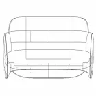 Modern design polyeten trädgårdssofa Pezzettina av Vondom Viadurini