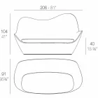 Modernt designade polyeten trädgårdssofa Sabinas av Vondom Viadurini