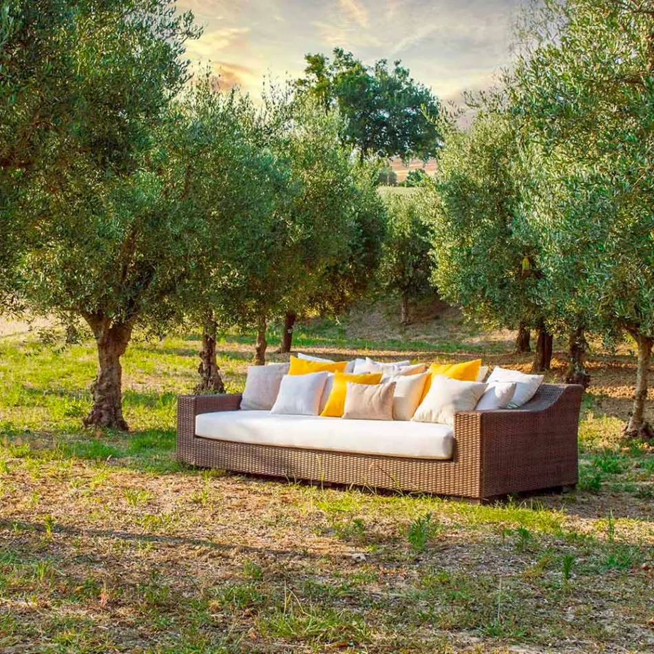 Soffa handvävda trädgård Joe Coffee polyeten Viadurini