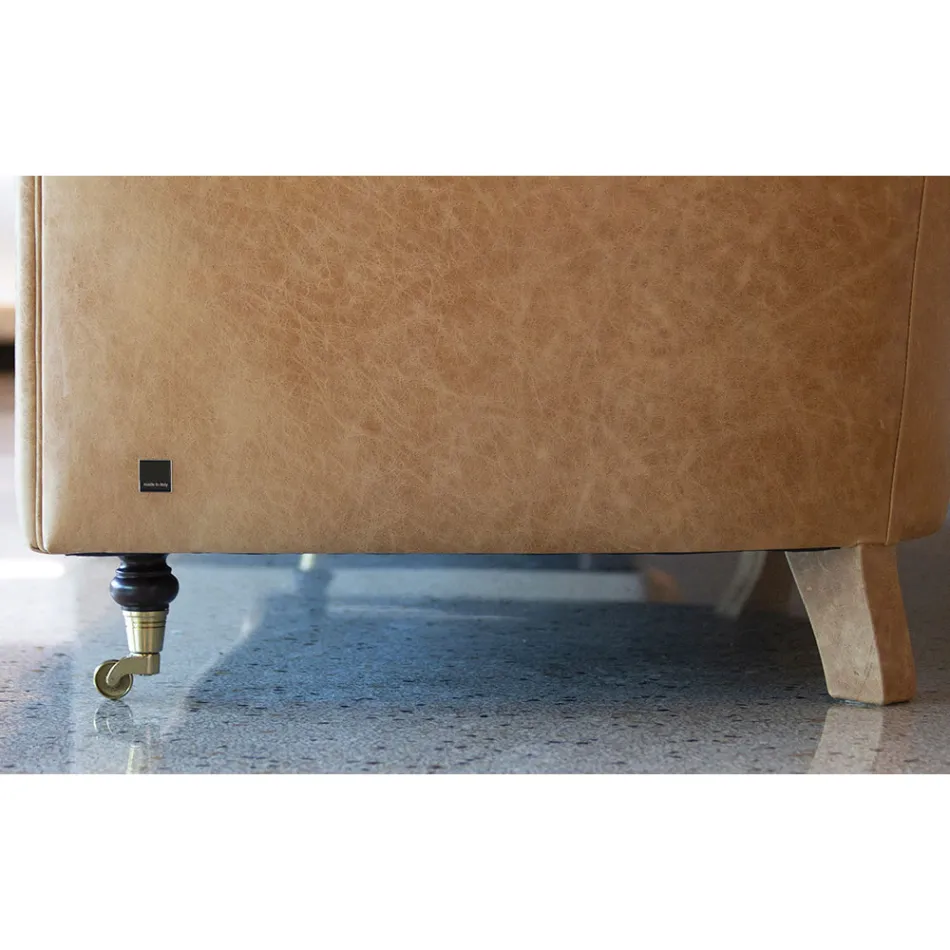 Inomhussoffa med träfötter och metallhjul Tillverkad i Italien - Giocoso Viadurini