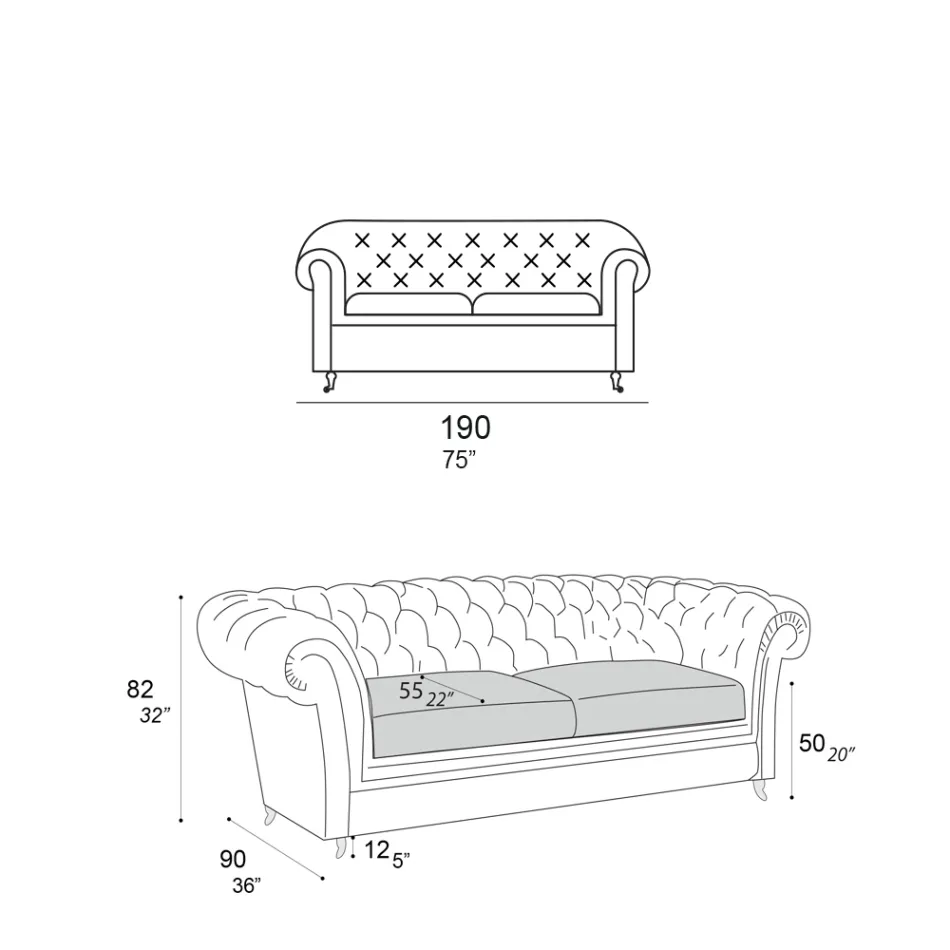 Inomhussoffa med träfötter och metallhjul Tillverkad i Italien - Giocoso Viadurini