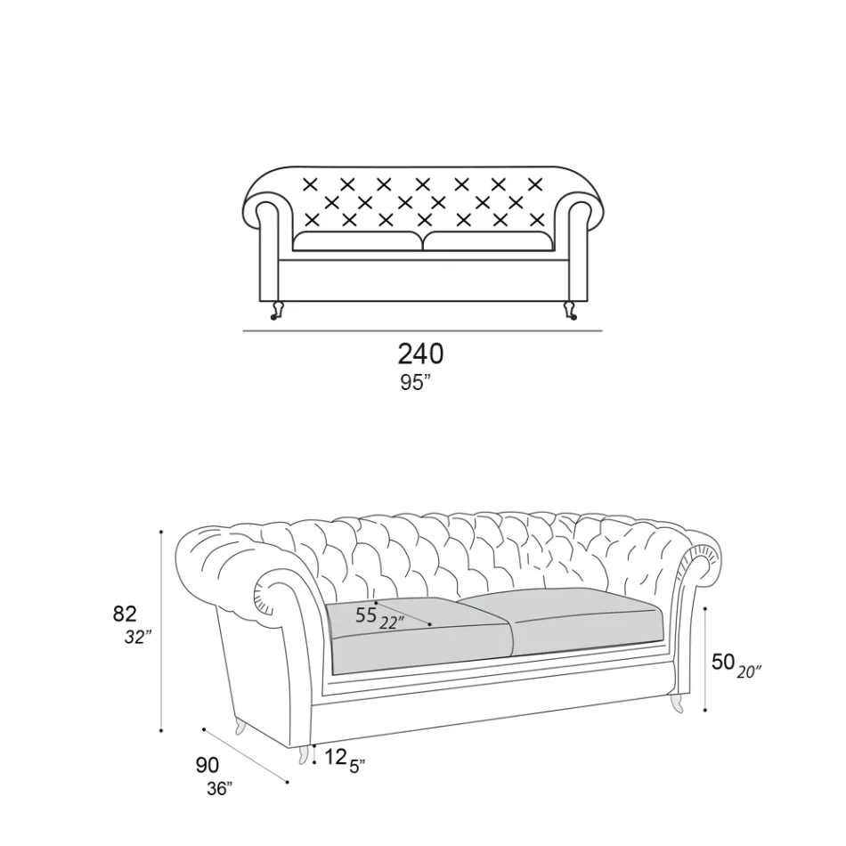 Inomhussoffa med träfötter och metallhjul Tillverkad i Italien - Giocoso Viadurini