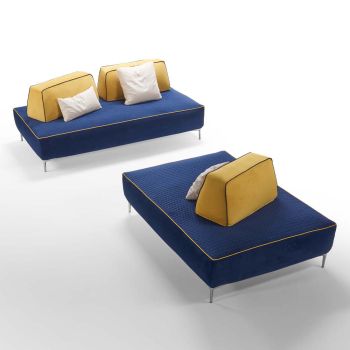4-sits modulär vardagsrumssoffa i blått tyg Tillverkad i Italien - Mykonos