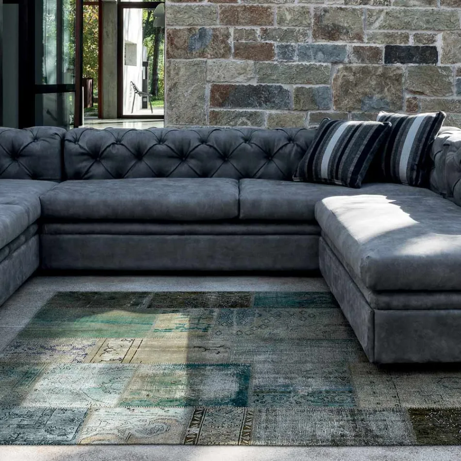 Vardagsrumssoffa med lutande nackstöd och halvö - lös Viadurini