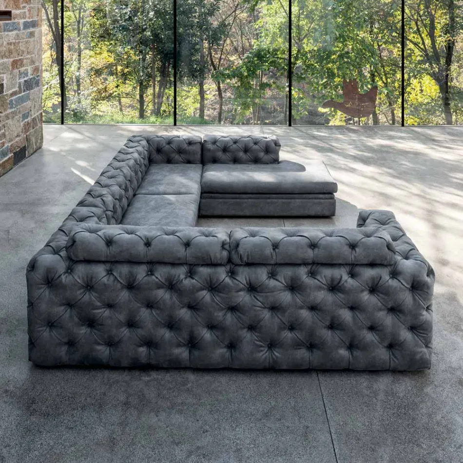 Vardagsrumssoffa med lutande nackstöd och halvö - lös Viadurini