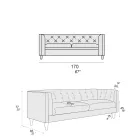 Vardagsrumssoffa med trästruktur och fötter Tillverkad i Italien - Comico Viadurini
