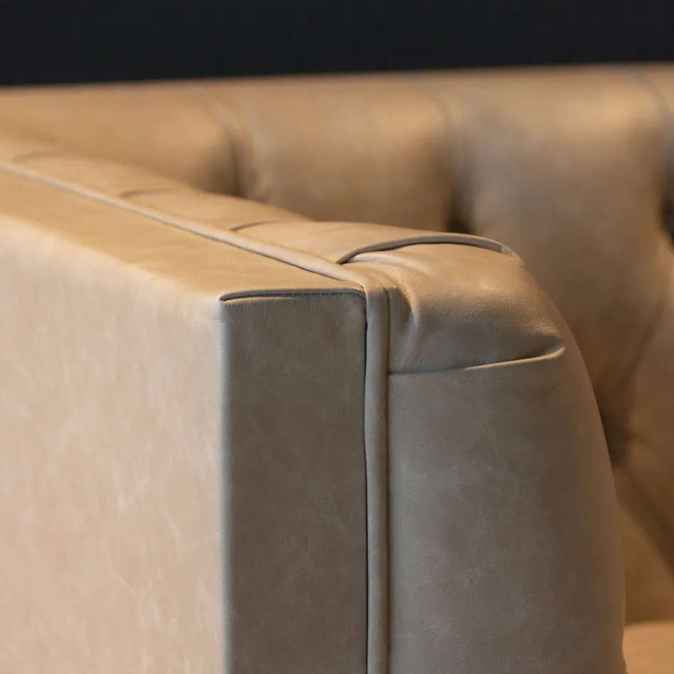 Vardagsrumssoffa med trästruktur och fötter Tillverkad i Italien - Comico Viadurini