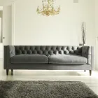 Vardagsrumssoffa med trästruktur och fötter Tillverkad i Italien - Comico Viadurini