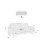 Vardagsrumssoffa med slädfötter i kromad metall - Exklusivt Viadurini