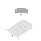 Vardagsrumssoffa i trä, polyuretan och metall Tillverkad i Italien - Glittrande Viadurini