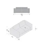 Vardagsrumssoffa i trä, polyuretan och metall Tillverkad i Italien - Glittrande Viadurini