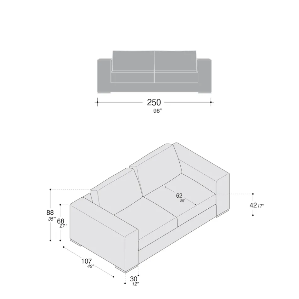 Vardagsrumssoffa i trä, polyuretan och metall Tillverkad i Italien - Glittrande Viadurini