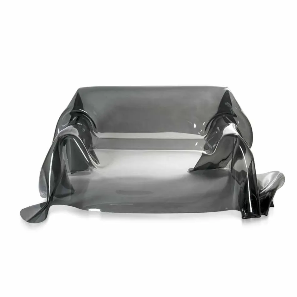 Soffa med modern design i Jolly rökt plexiglas, tillverkad i Italien Viadurini