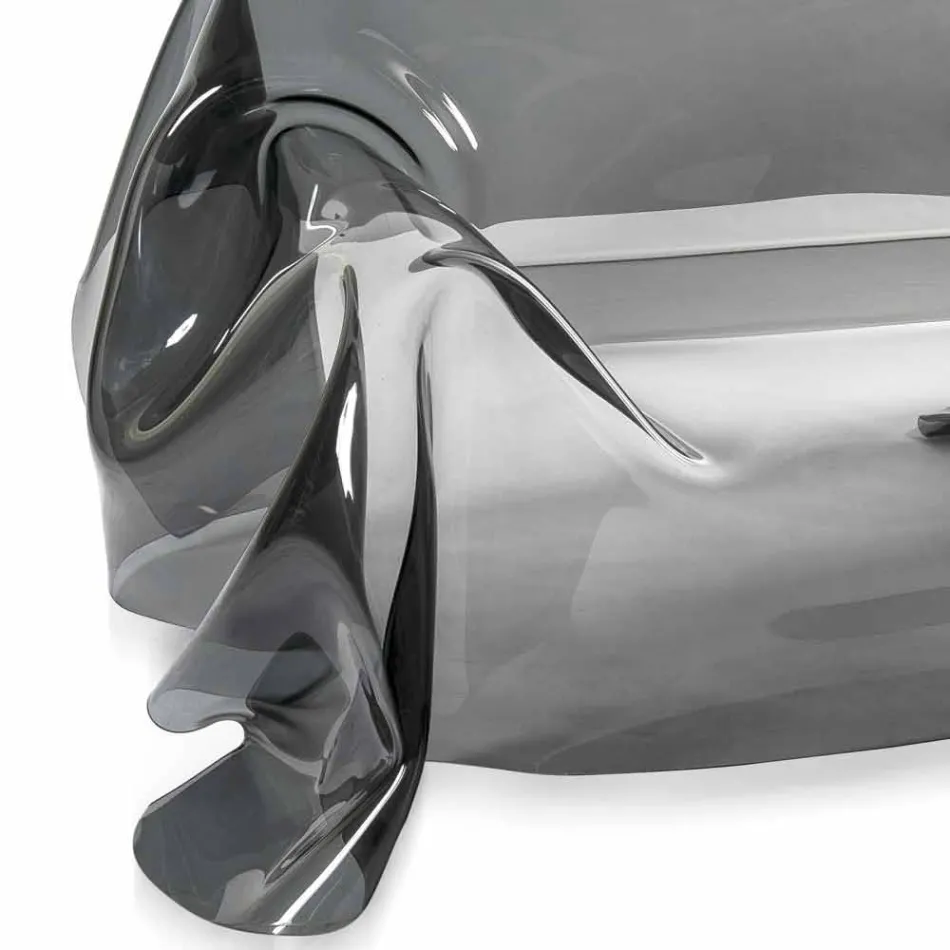 Soffa med modern design i Jolly rökt plexiglas, tillverkad i Italien Viadurini