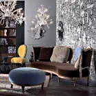 Soffa lyx design, 5 Massivt trä ryggar, tillverkade i Italien, Manno Viadurini