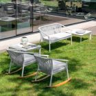 Tvåsits trädgårdsstapelsoffa aluminium och tyg - Smart av Varaschin Viadurini