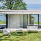 Tvåsits trädgårdsstapelsoffa aluminium och tyg - Smart av Varaschin Viadurini