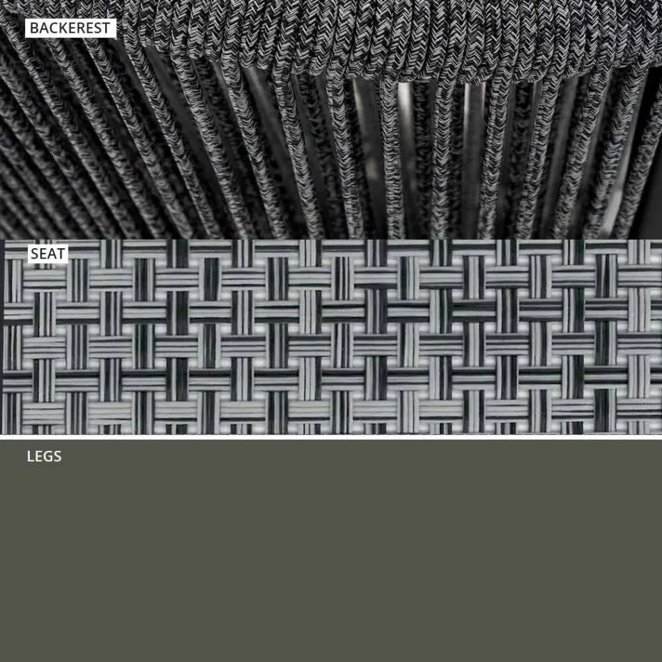 Tvåsits trädgårdsstapelsoffa aluminium och tyg - Smart av Varaschin Viadurini