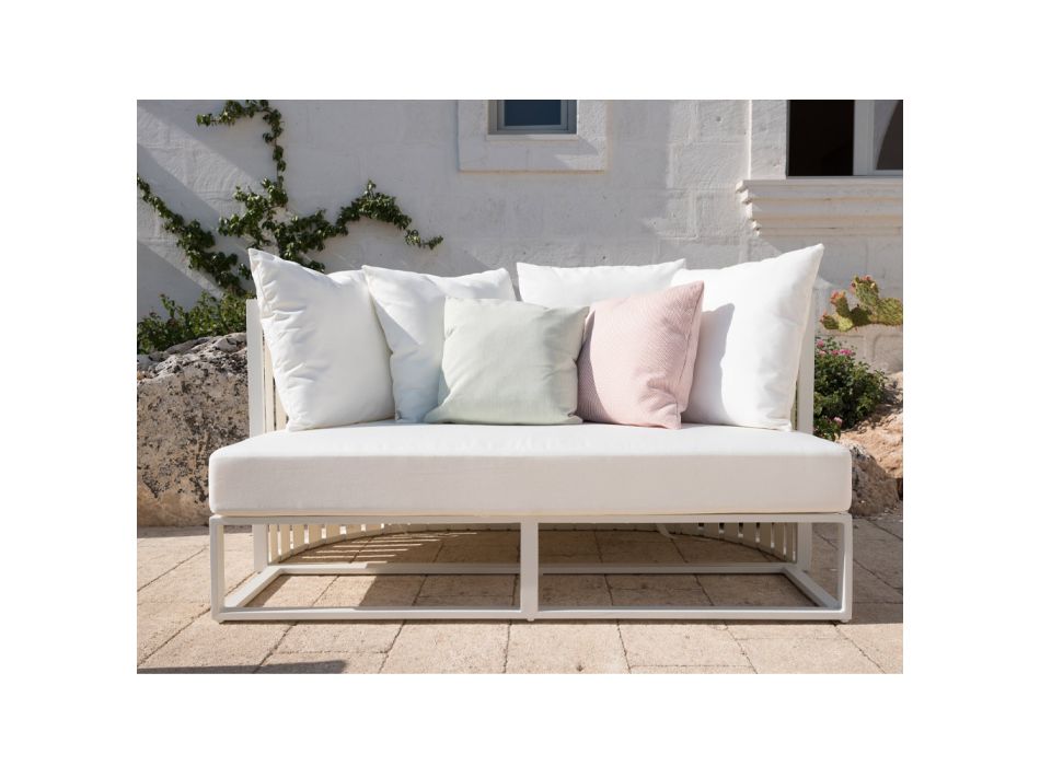 2-sits utomhus soffa i aluminium med lyxiga rep 3 ytor - Julie