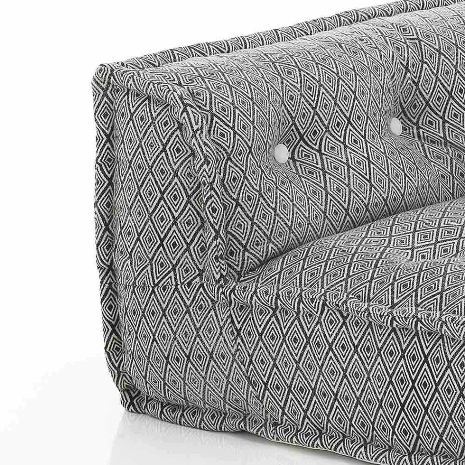 Vadderad tvåsitsig etnisk soffa i lapptyg och träfiber Viadurini