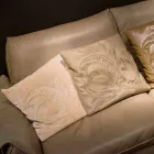 Massivt trä och läder soffa med armstöd Eve för objekt Viadurini