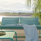 Metallsoffa för den moderna trädgården Hög kvalitet tillverkad i Italien - Karol Viadurini