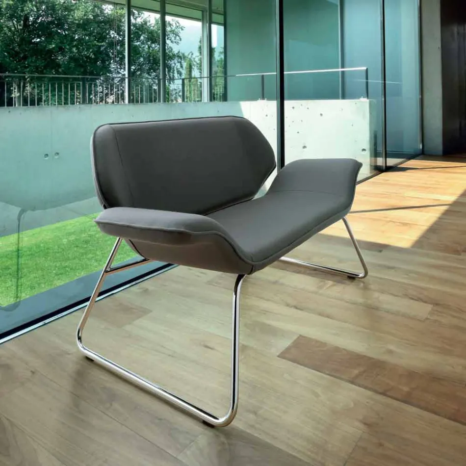 Gjord i Italien Cesare läder imitation läder väntande soffa Viadurini