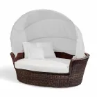 Soffa ö avkopplande trädgård med Hector gjorde vävning hand, modern design Viadurini