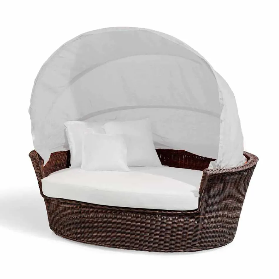 Soffa ö avkopplande trädgård med Hector gjorde vävning hand, modern design Viadurini