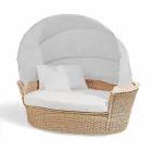 Soffa ö avkopplande trädgård med Hector gjorde vävning hand, modern design Viadurini