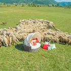 Soffa ö avkopplande trädgård med Hector gjorde vävning hand, modern design Viadurini