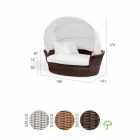 Soffa ö avkopplande trädgård med Hector gjorde vävning hand, modern design Viadurini