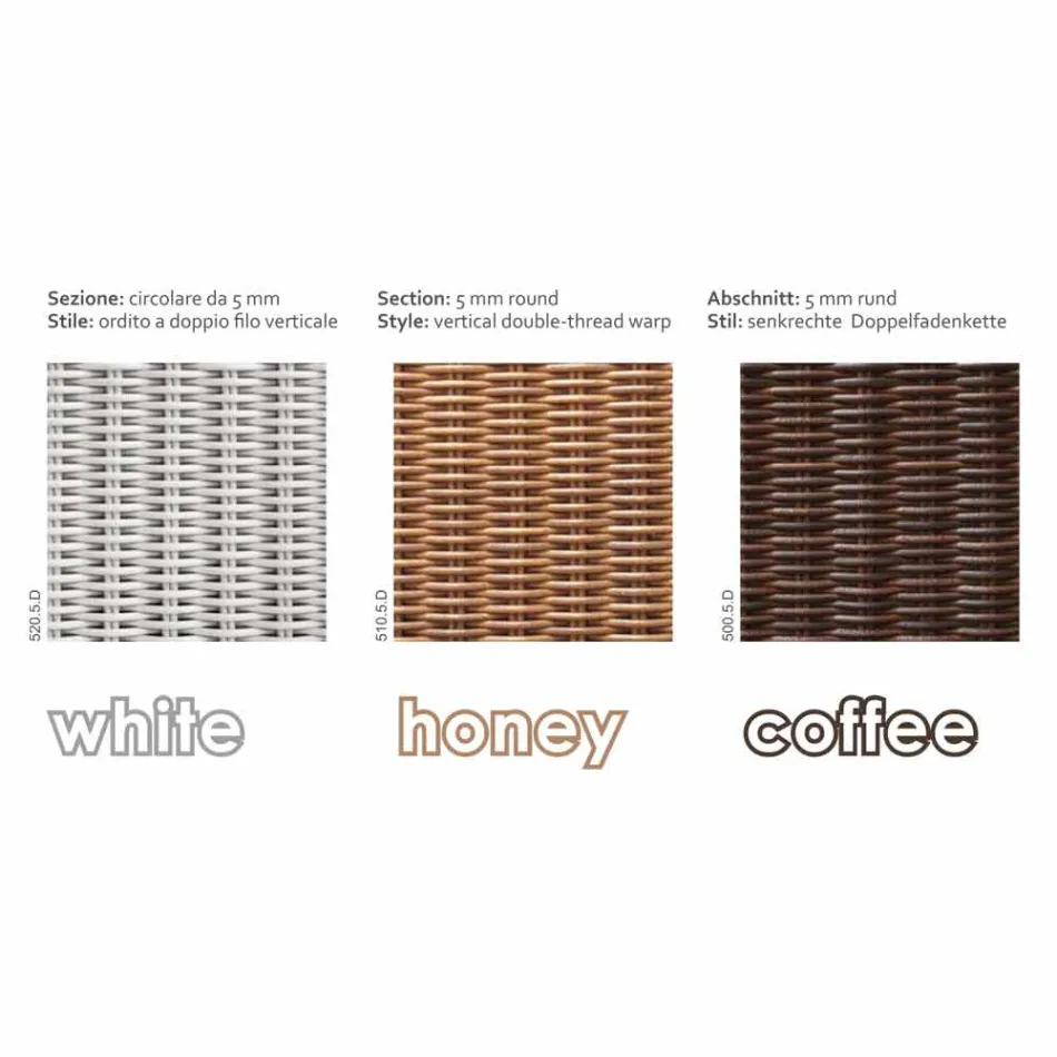 Soffa ö avkopplande trädgård med Hector gjorde vävning hand, modern design Viadurini