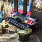 Soffa tyg med linjära dörr armstöd Axel föremål Viadurini