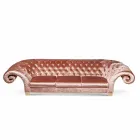 Linear soffa i tyg arbetade quiltad klassiska Baloo Viadurini