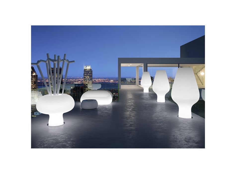 Utomhus ljus soffa med LED-ljus i polyeten Tillverkad i Italien - Ervin Viadurini