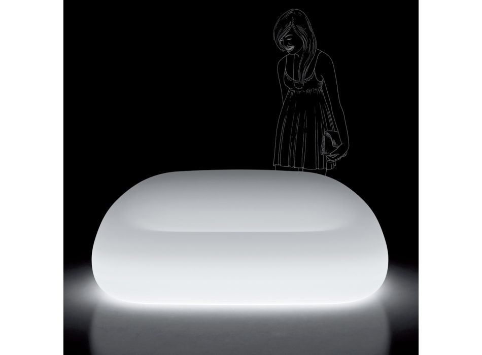 Utomhus ljus soffa med LED-ljus i polyeten Tillverkad i Italien - Ervin Viadurini