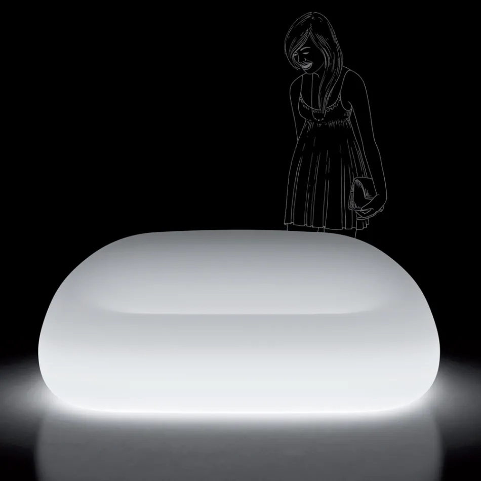 Utomhus ljus soffa med LED-ljus i polyeten Tillverkad i Italien - Ervin Viadurini
