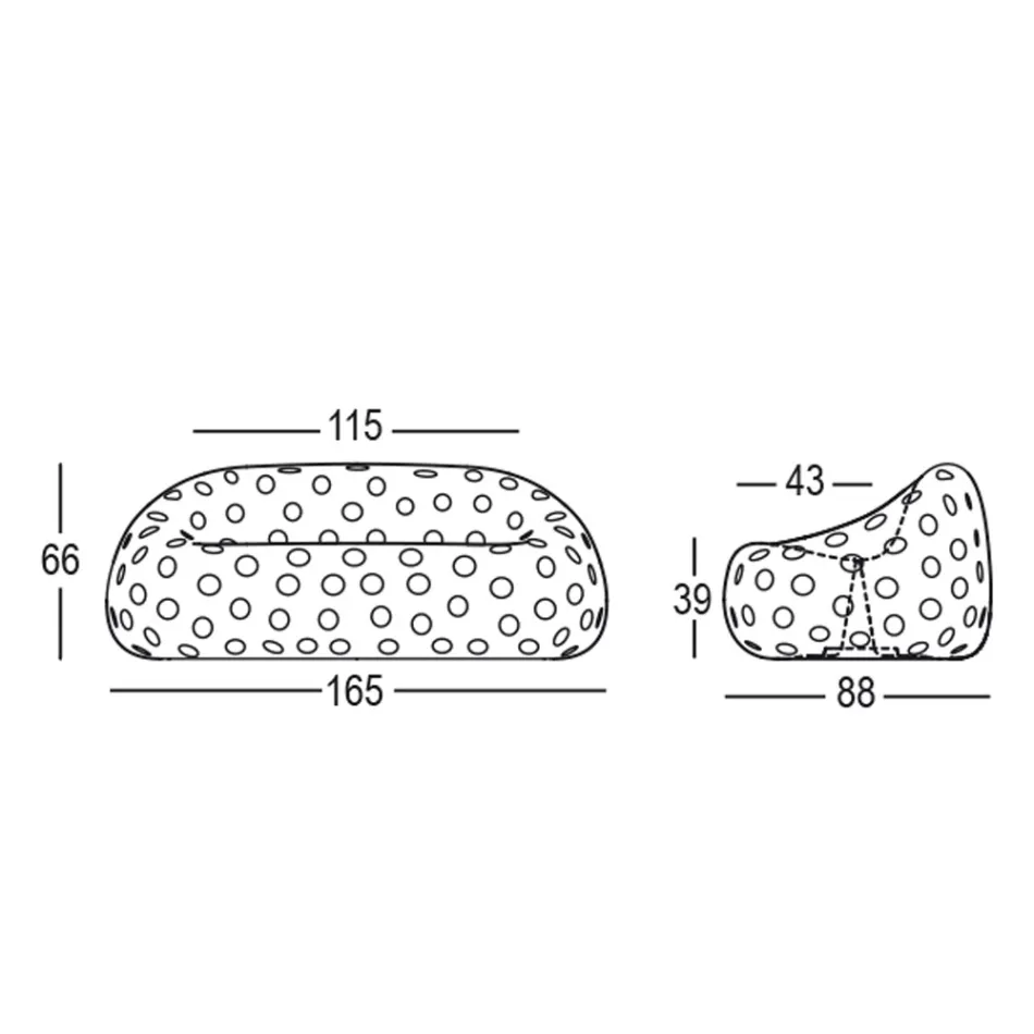 Självlysande utomhussoffa i polyeten med LED Made in Italy - Asso Viadurini