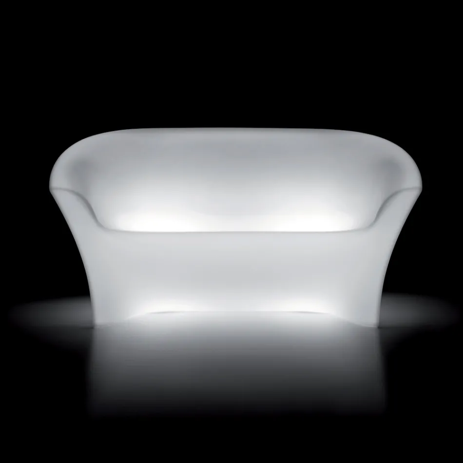 Outdoor Bright soffa i polyeten med LED-ljus tillverkad i Italien - Conda Viadurini