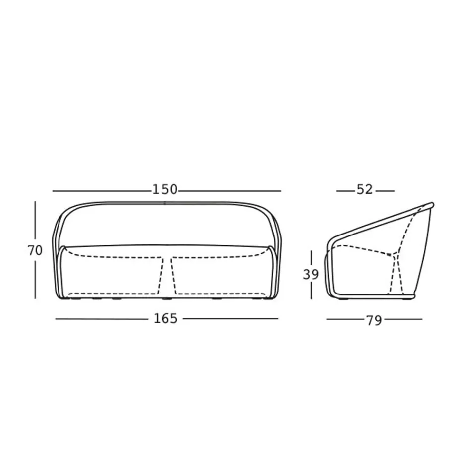 Ljus trädgårdssoffa i polyeten med LED tillverkad i Italien - juli Viadurini