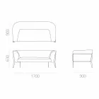 Modern soffa för borttagbar design utomhus eller inomhus Tillverkad i Italien - Carmine Viadurini