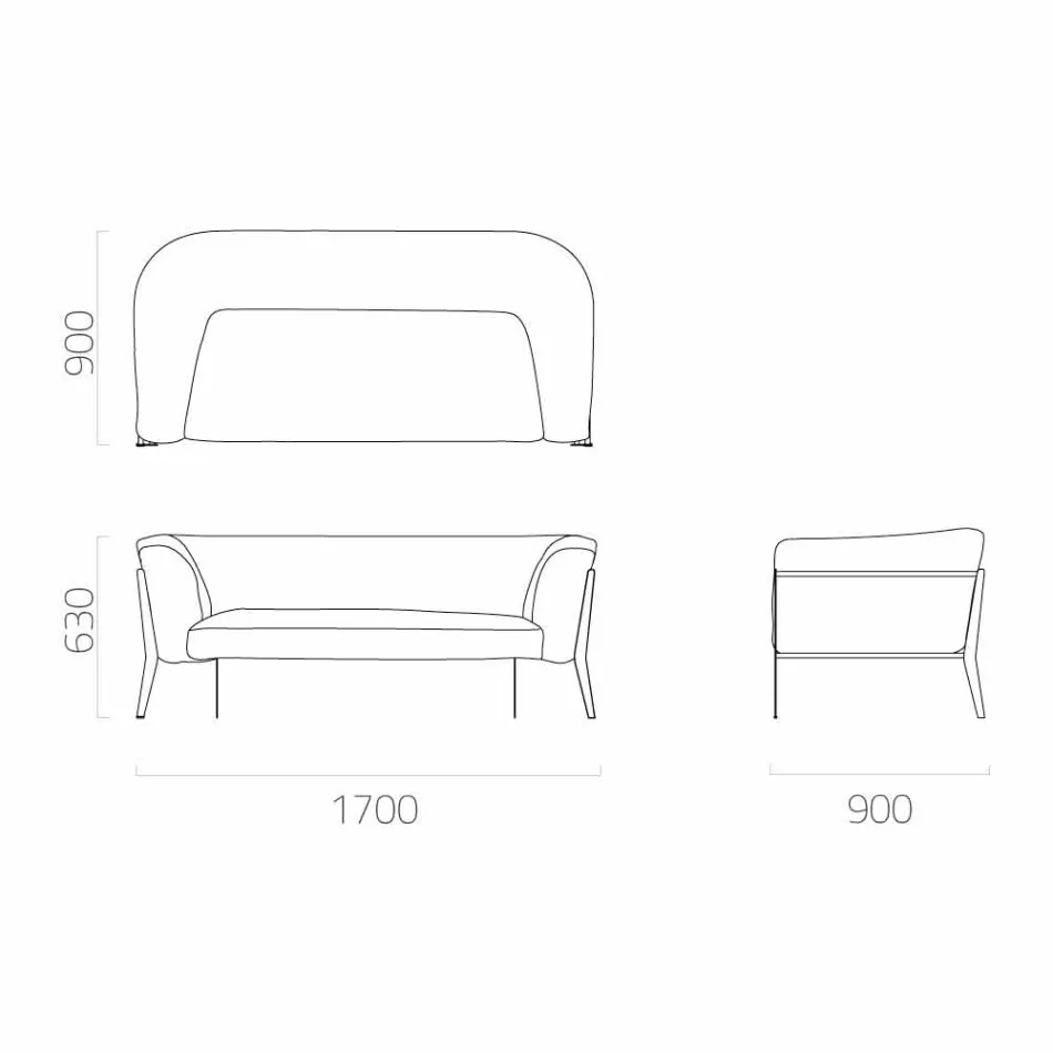 Modern soffa för borttagbar design utomhus eller inomhus Tillverkad i Italien - Carmine Viadurini
