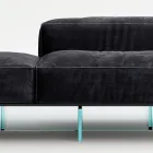 Saphir - Modern modulsoffa med glasbas, tillverkad i Italien Viadurini