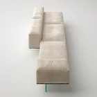 Saphir - Modern modulsoffa med glasbas, tillverkad i Italien Viadurini