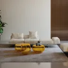 Saphir - Modern modulsoffa med glasbas, tillverkad i Italien Viadurini