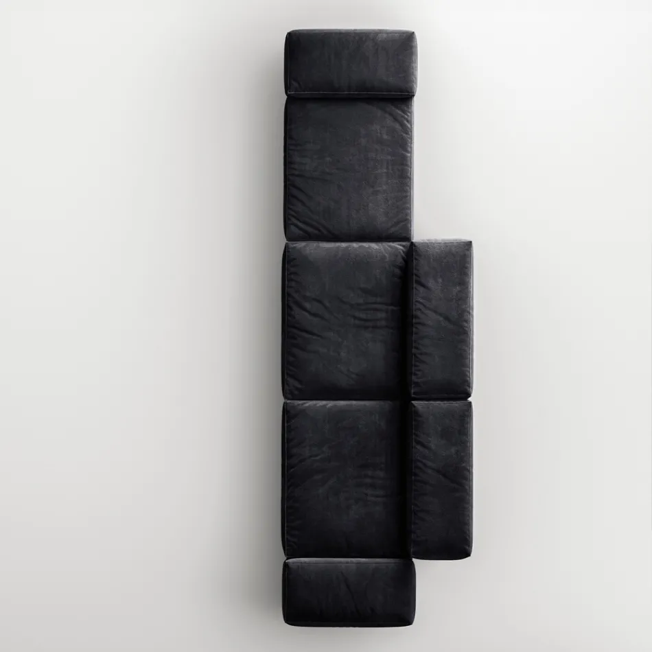 Saphir - Modern modulsoffa med glasbas, tillverkad i Italien Viadurini