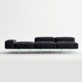 Saphir - Modern modulsoffa med glasbas, tillverkad i Italien
